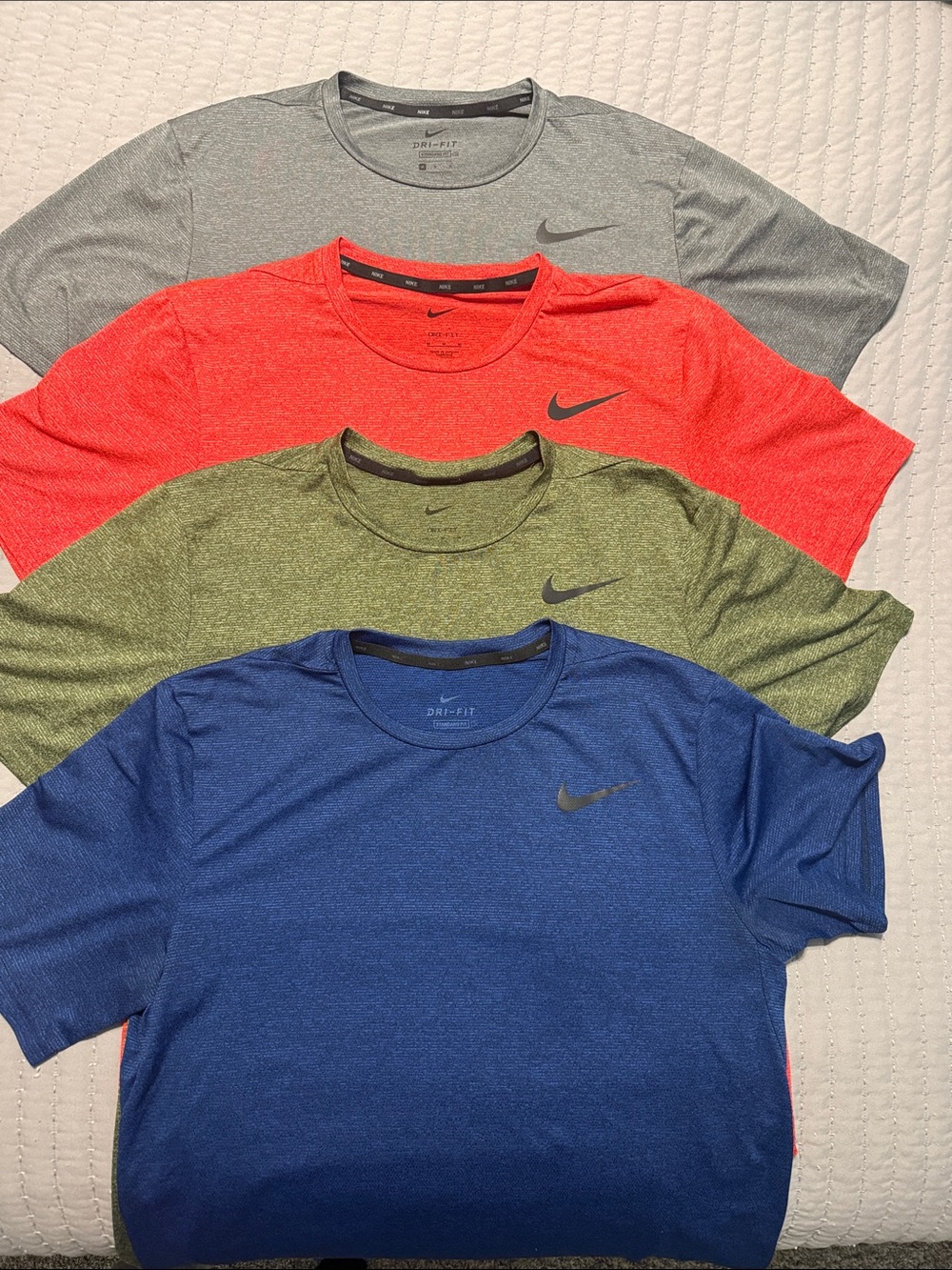 Nike Men’s Dri-FIT Crew Tee - Blue, Olive, Red, Gray